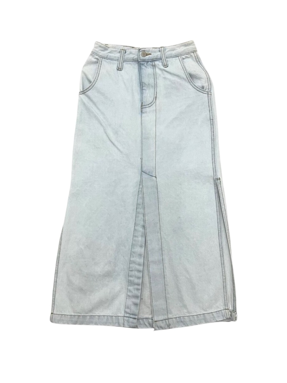 Women’s The Able Light Wash Denim Midi Skirt 2010s
